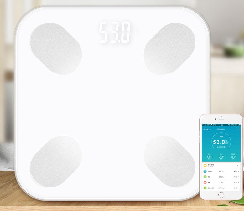 ميزان إيتيكسيتي الذكي لقياس وزن الجسم، ميزان رقمي للحمام مزود بمؤشر كتلة الجسم، ونسبة الدهون في الجسم، وكتلة العضلات، دقيق، يدعم تقنية البلوتوث، متوافق مع تطبيقات مزامنة الأجهزة الصحية المنزلية