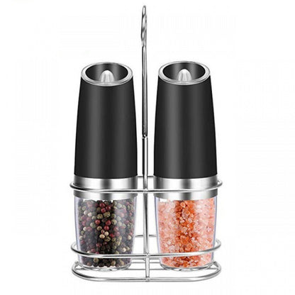 CIRCLE JOY Gravity Electric Salt and Pepper Grinder Set Automatic Salt and Pepper Grinder Set with LED Light, Battery Operated, Adjustable Coarseness, Large Capacity, for Home Kitchen BBQ