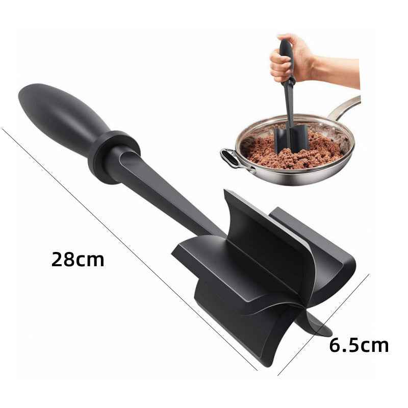 Meat Chopper, Hamburger Grinder, Premium Heat Resistant Smasher for Ground Beef, Burger Grinder Nylon Potato Mix Tool-Black
