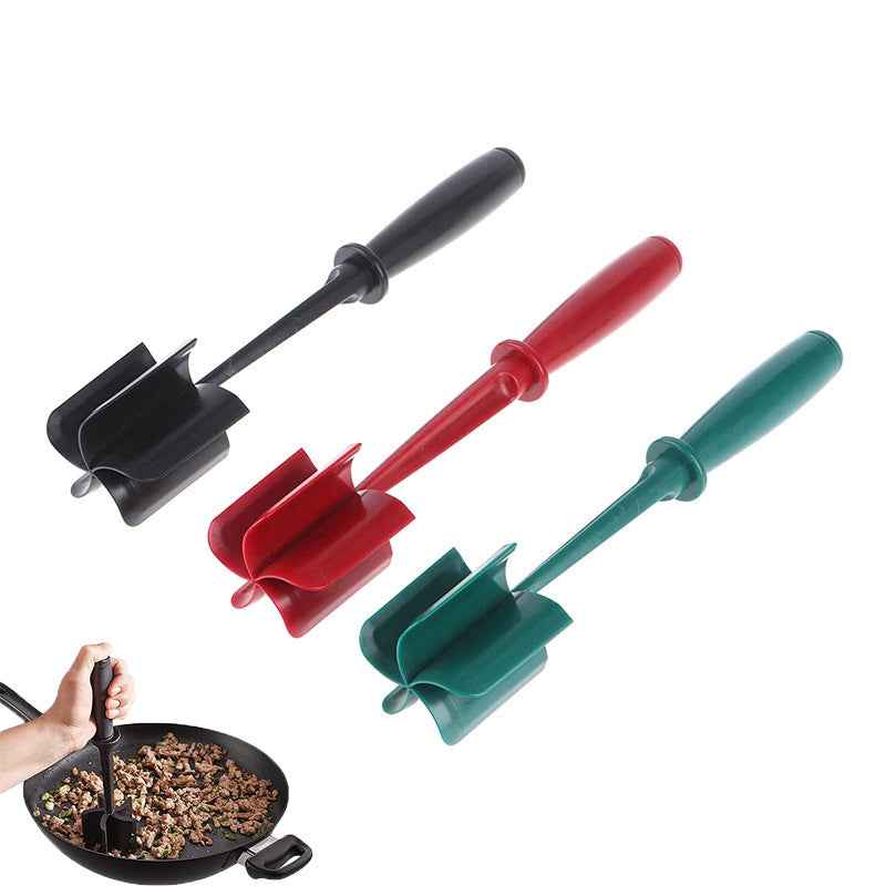 Meat Chopper, Hamburger Grinder, Premium Heat Resistant Smasher for Ground Beef, Burger Grinder Nylon Potato Mix Tool-Black