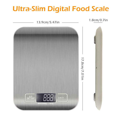tekcity Food Kitchen Scale, Digital Grams and Ounces for Weight Loss, Baking, Cooking, Keto and Meal Prep, LCD Display, Medium, 304 Stainless Steel
