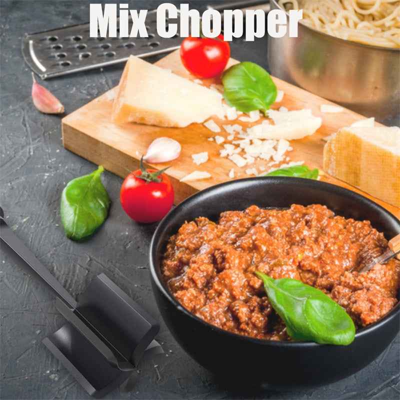 Meat Chopper, Hamburger Grinder, Premium Heat Resistant Smasher for Ground Beef, Burger Grinder Nylon Potato Mix Tool-Black
