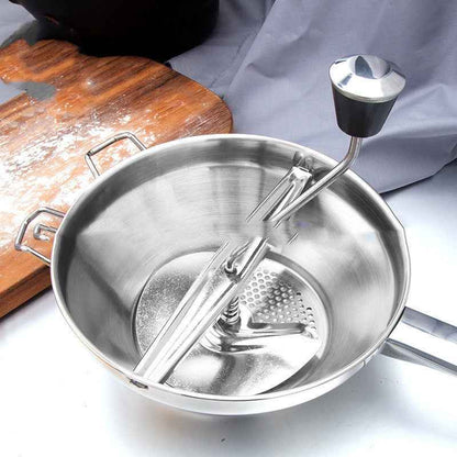 Ergonomic Food Mill Stainless Steel With 3 Grinding Discs - Rotary Food Mill for Tomato Sauce, Applesauce, Puree, Mashed Potatoes, Jams, Baby Food