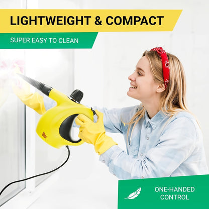 ISSELL® Steam Shot™ OmniReach handheld portable steam cleaner for tile, grout, windows, bathrooms, kitchens, fabric steaming tool, includes 10 tools