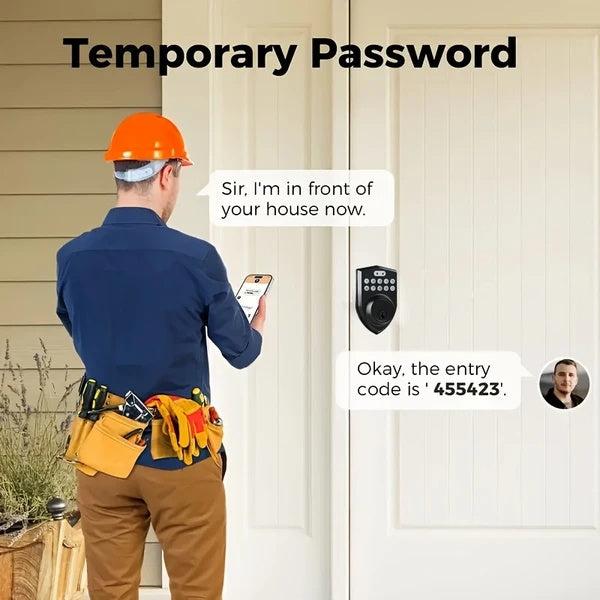 keyless Entry Door Lock deadbolt with Handle Set- Front Door Fingerprint Smart Locks with 2 Lever Handles-Keypad Code Deadbolt -App Control,Auto Lock,Easy to Install