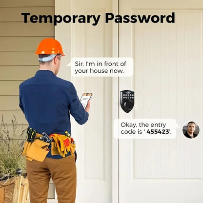 keyless Entry Door Lock deadbolt with Handle Set- Front Door Fingerprint Smart Locks with 2 Lever Handles-Keypad Code Deadbolt -App Control,Auto Lock,Easy to Install