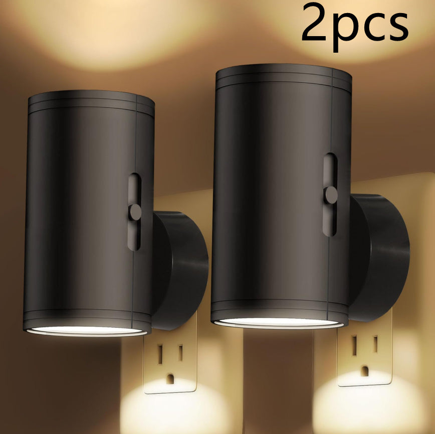 L LOHAS LED Night Light Plug in, Modern Night Lights Plug into Wall, Dusk to Dawn Sensor, Soft White 3000K, 0-100LM Adjustable Brightness, Dimmable Night Lights for Hallway Bedroom Stairway, 2 Pack