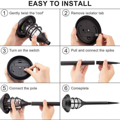 مصابيح شمسية خارجية، عبوة من 12 مصباح LED شمسي مقاوم للماء، مصابيح ممرات شمسية توفر إضاءة لمدة 10 ساعات لحديقتك، ومناظرك الطبيعية، وممراتك، وفنائك، وشرفتك، وممر سيارتك