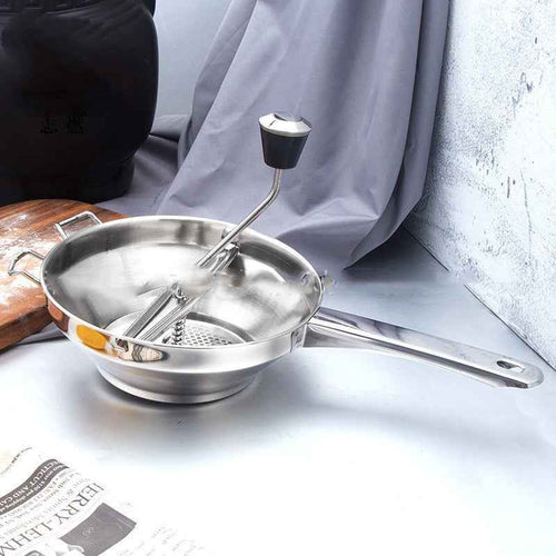 Ergonomic Food Mill Stainless Steel With 3 Grinding Discs - Rotary Food Mill for Tomato Sauce, Applesauce, Puree, Mashed Potatoes, Jams, Baby Food