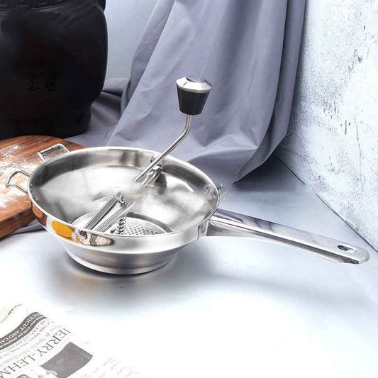 Ergonomic Food Mill Stainless Steel With 3 Grinding Discs - Rotary Food Mill for Tomato Sauce, Applesauce, Puree, Mashed Potatoes, Jams, Baby Food