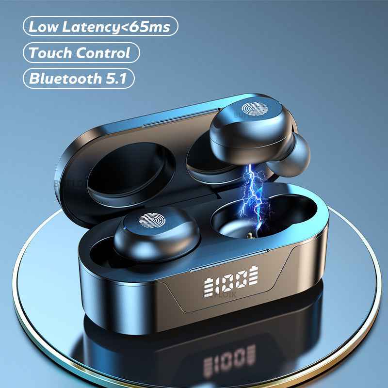 Private Model Mini Bluetooth Headset With Battery Display Touch