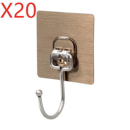 خطافات لاصقة كبيرة لتعليق الملابس، خطافات جدارية شديدة التحمل، خطافات لاصقة ذاتية للمناشف والمعاطف، خطافات شفافة مقاومة للماء للحمام والدش والمطبخ والمفاتيح والأبواب والأماكن الخارجية، خطافات متعددة الاستخدامات لتحسين المنزل، عبوة من 12 قطعة