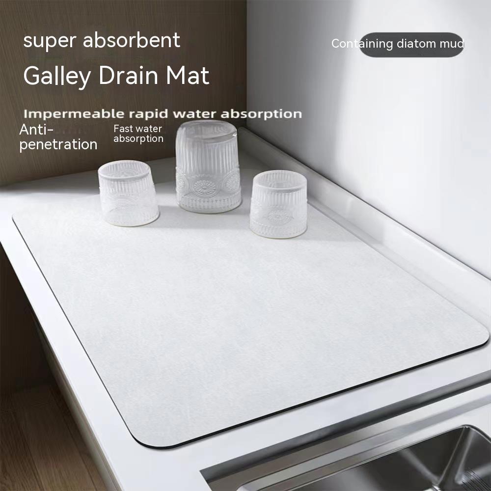 حصيرة تجفيف الأطباق لسطح المطبخ، مقاس 12 × 19 بوصة، مزودة بظهر مطاطي مانع للانزلاق، تخفي البقع ومقاومة للامتصاص، مناسبة لسطح المطبخ، حصيرة تجفيف لرفوف تجفيف الأطباق وآلات القهوة (رمادي)