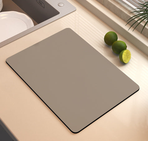 حصيرة تجفيف الأطباق لسطح المطبخ، مقاس 12 × 19 بوصة، مزودة بظهر مطاطي مانع للانزلاق، تخفي البقع ومقاومة للامتصاص، مناسبة لسطح المطبخ، حصيرة تجفيف لرفوف تجفيف الأطباق وآلات القهوة (رمادي)