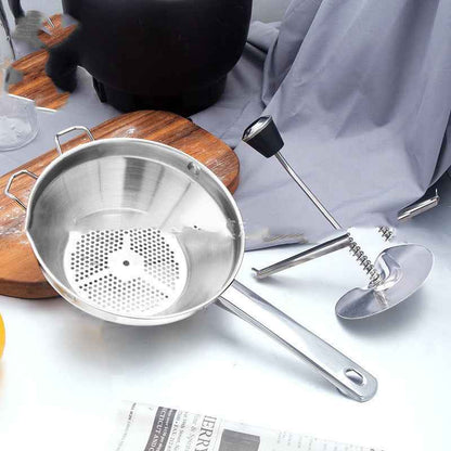 Ergonomic Food Mill Stainless Steel With 3 Grinding Discs - Rotary Food Mill for Tomato Sauce, Applesauce, Puree, Mashed Potatoes, Jams, Baby Food