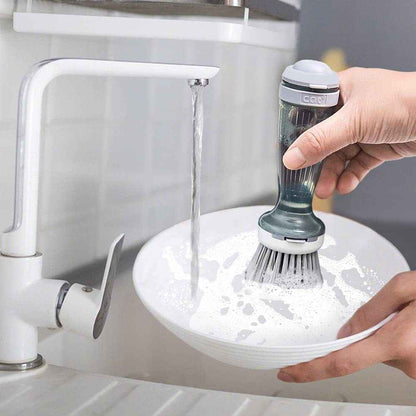 MR.SIGA Soap Dispensing Dish Brush Storage Set, Kitchen Brush with Holder for Pot Pan Sink Cleaning