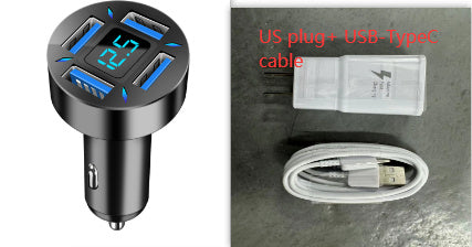 شاحن سيارة بأربعة منافذ USB