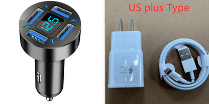 شاحن سيارة بأربعة منافذ USB