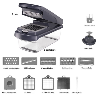 قطاعة الخضار والحلزونية الأصلية من يولستار - قطاعة خضار وقطاعة حلزونية، قطاعة طعام مع وعاء، قطاعة فواكه، أدوات ومستلزمات المطبخ، مستلزمات منزلية أساسية (4 في 1، أبيض)