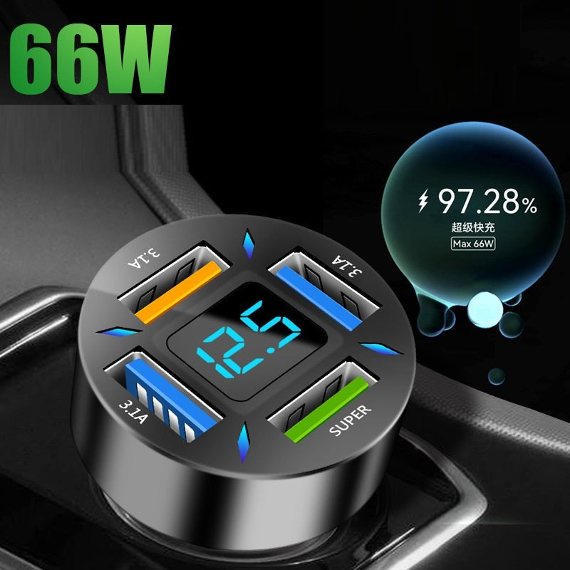 شاحن سيارة بأربعة منافذ USB