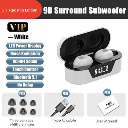 Private Model Mini Bluetooth Headset With Battery Display Touch