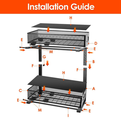 2 Pack Multi-Purpose Pull-Out Storage Organizers, Under Sink Organizers and Storage for Bathroom & Kitchen, Under Cabinet Organizers and storage, 12.8 Inch, Black